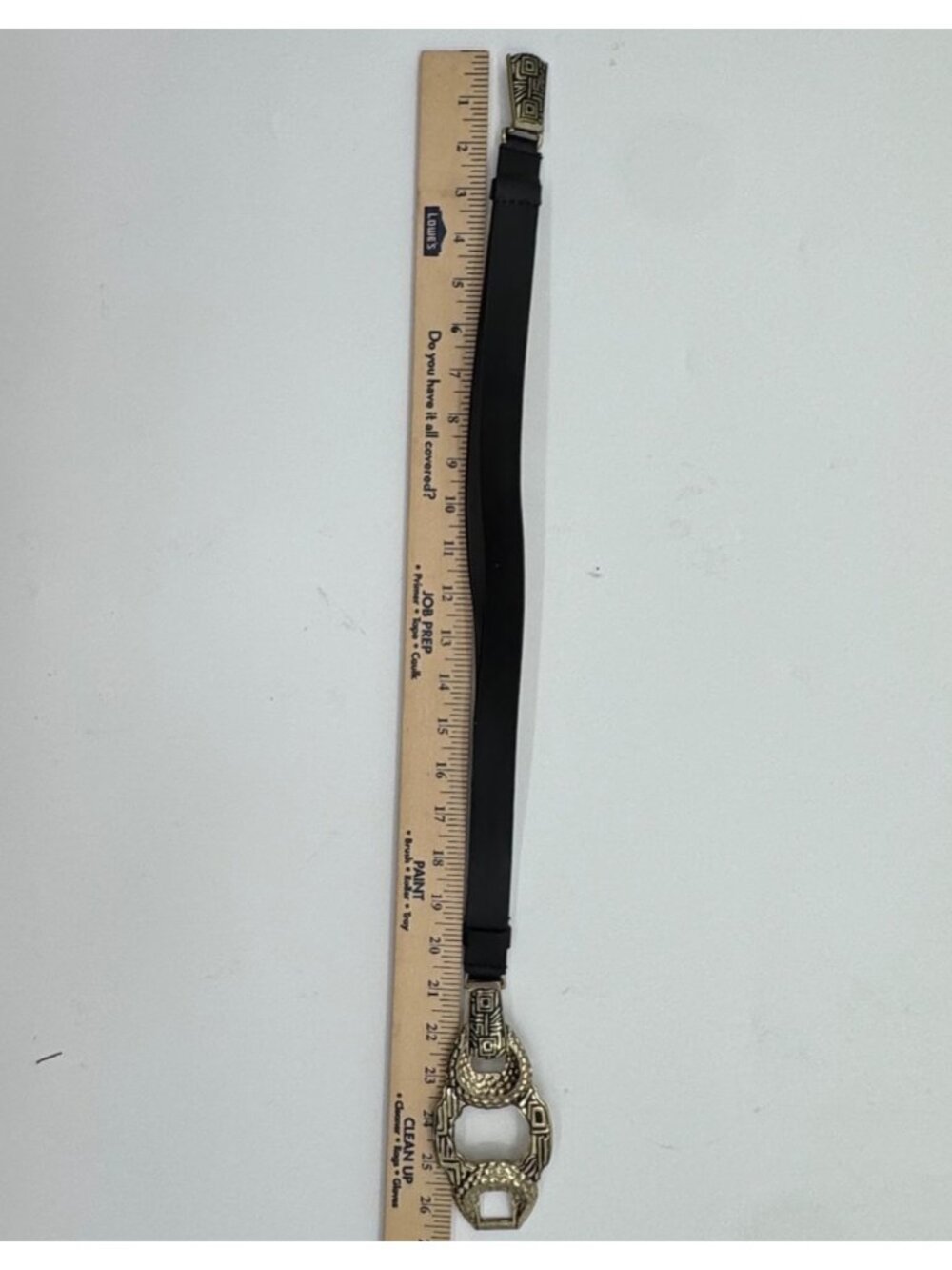 Chicos Genuine Leather Black Belt With Gold-Tone Hammered Circle Buckle Accent - Picture 8 of 9